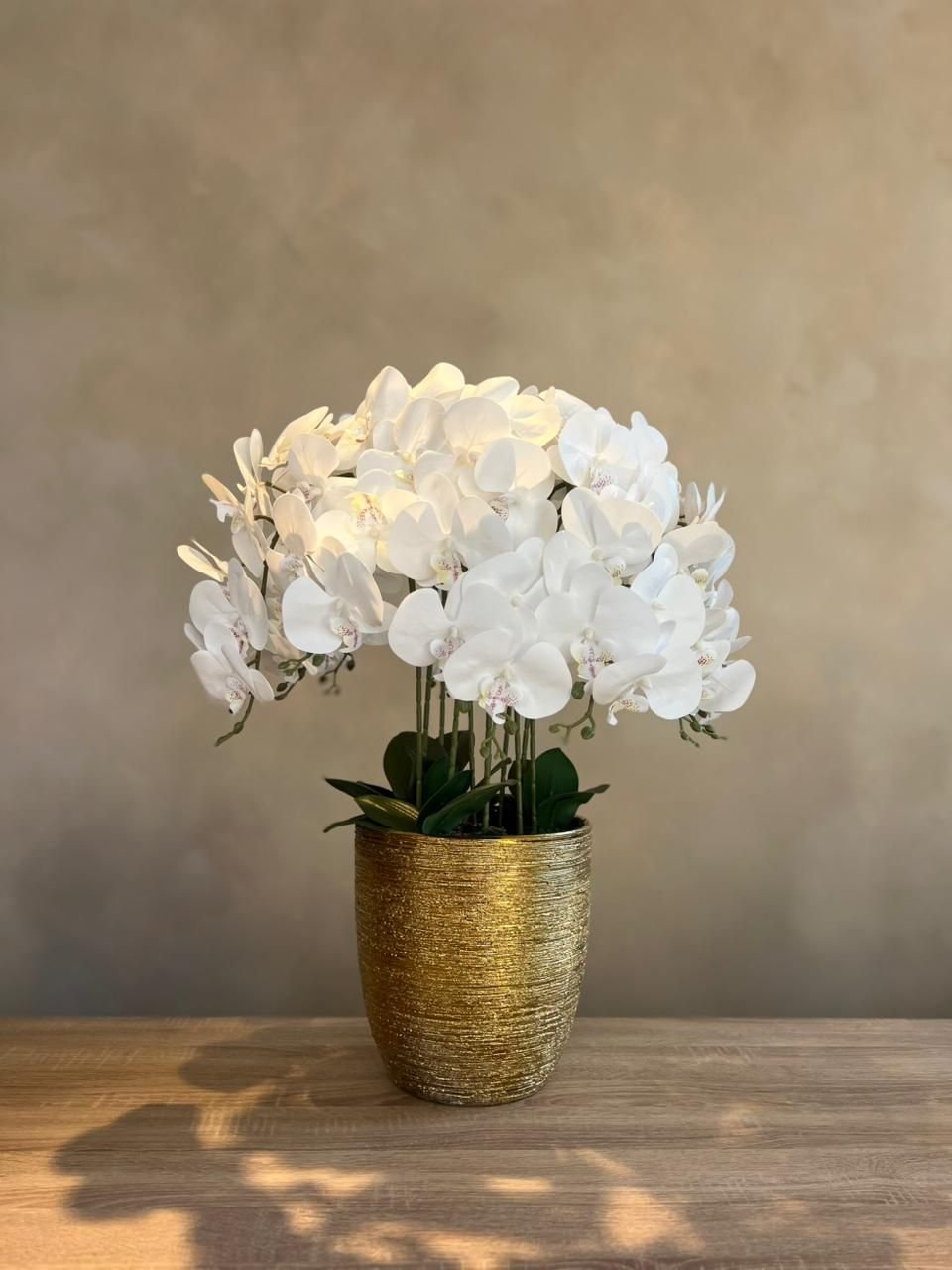 Artificial White Orchid Arrangement With Pot